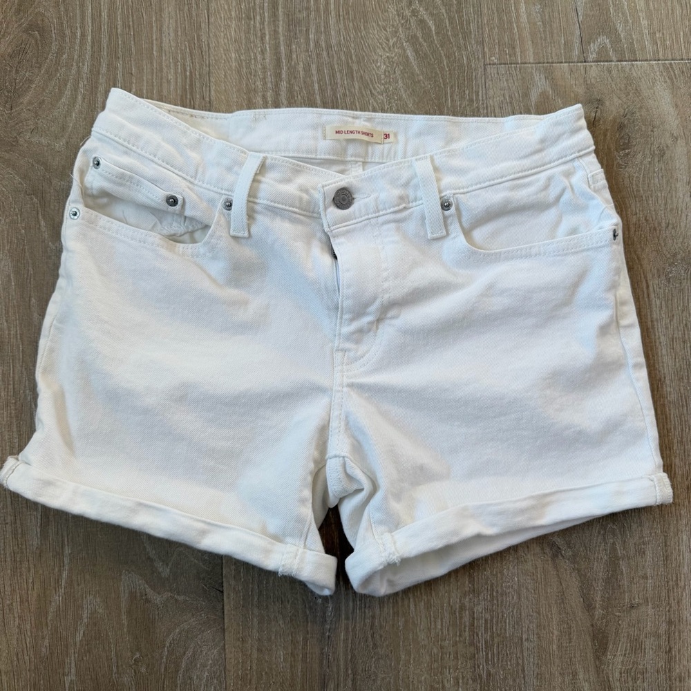 Signature by Levi Strauss White Jean Shorts